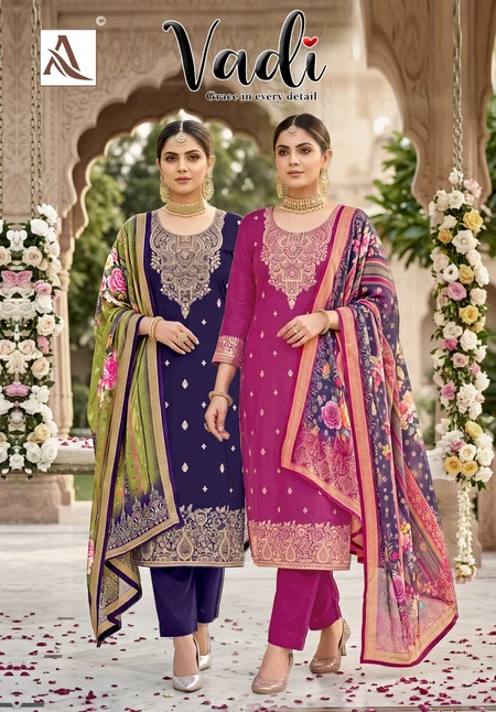 Vadi By Alok Suit Jacquard With Hand Work Dress Material 